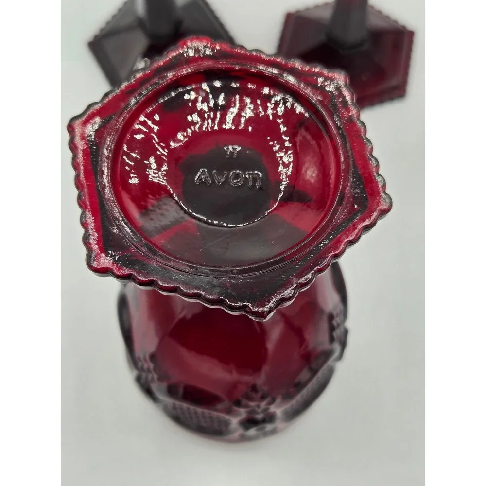 Set of 3‎ Vintage AVON 1876 Cape Cod Ruby Red 6